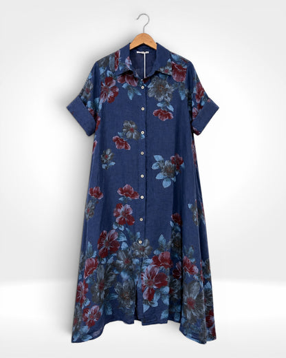 Botanical Bloom Linen Dress