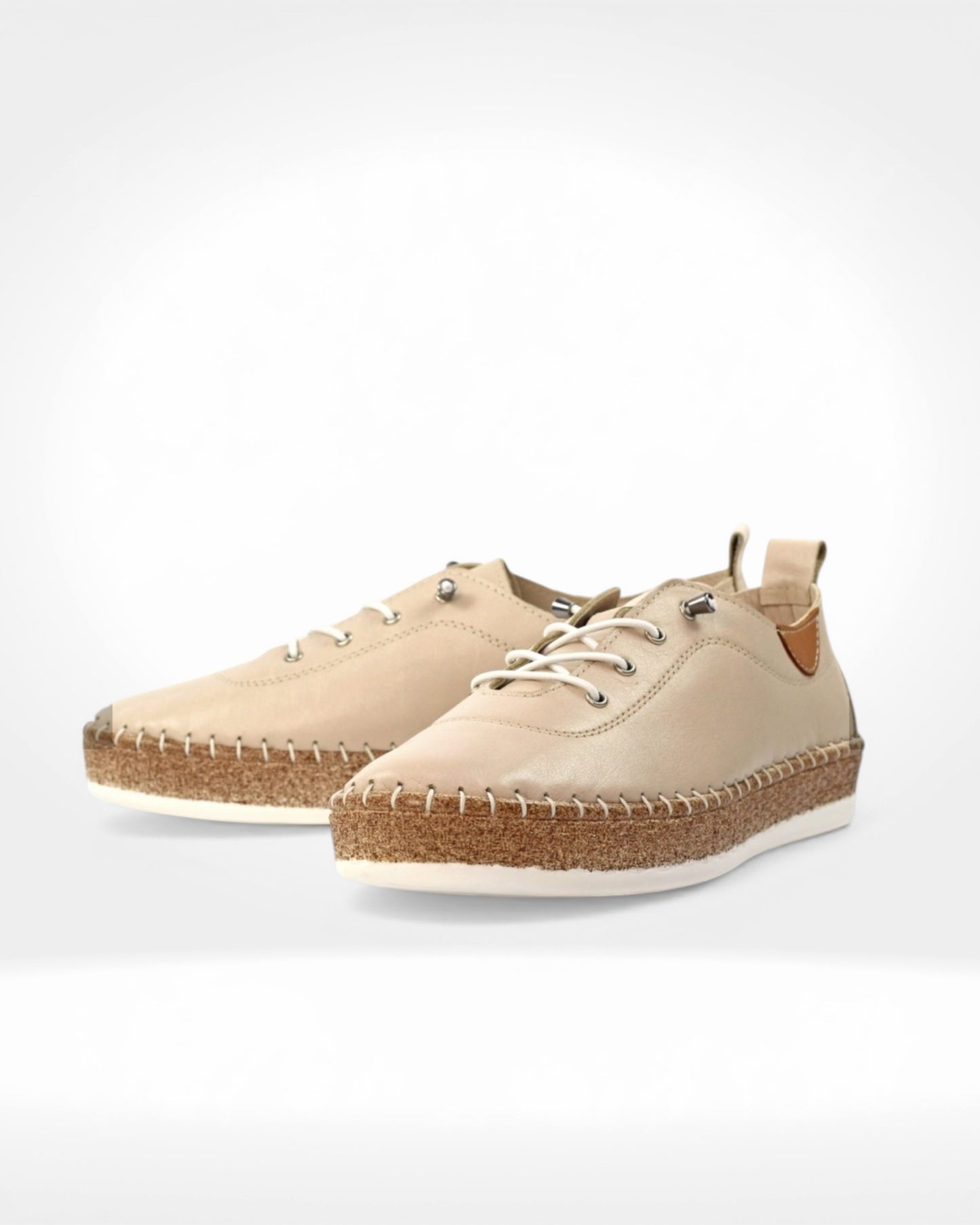 Evie Cream Leather Plimsoll