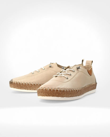Evie Cream Leather Plimsoll