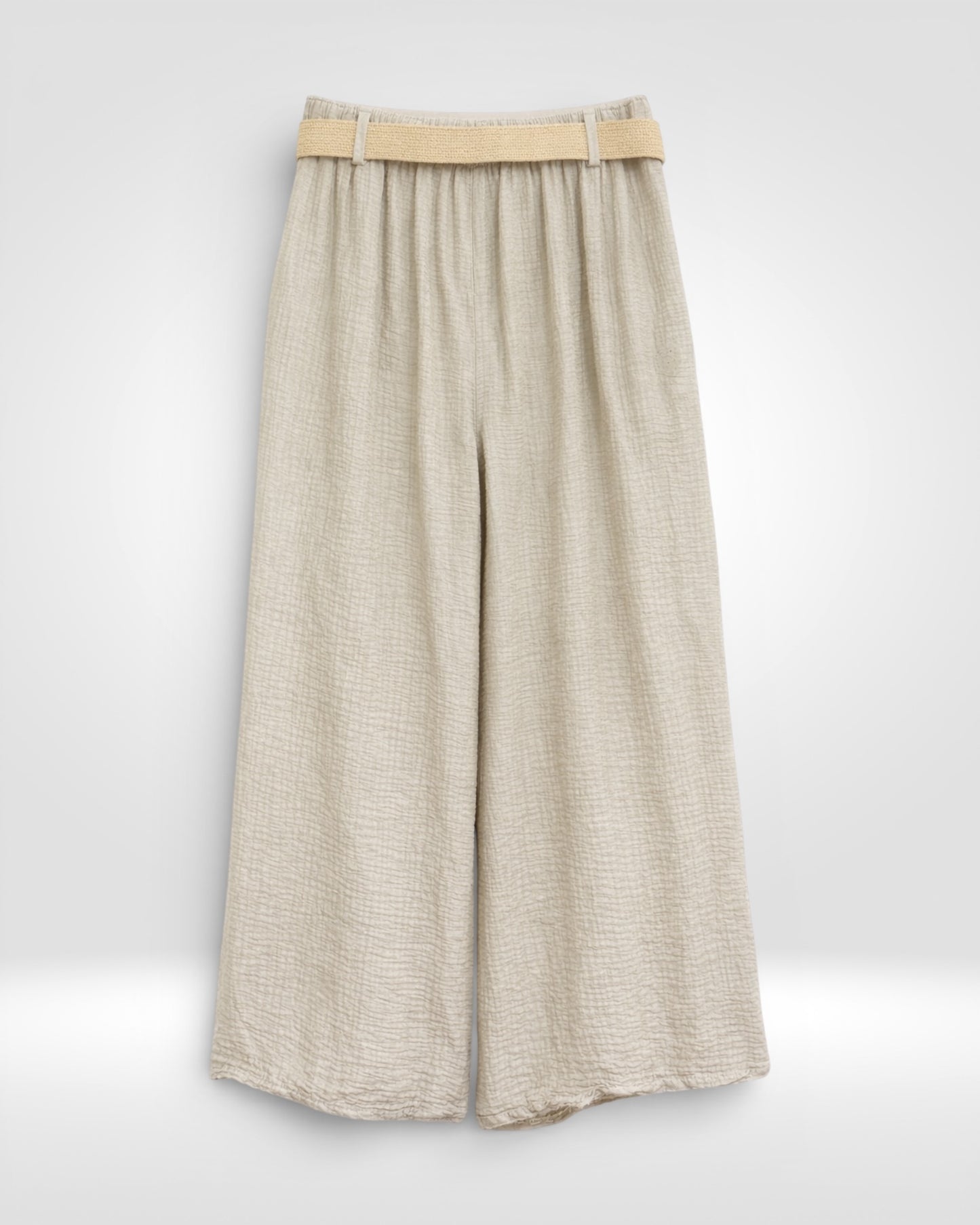 Soft Crinkle Wide-Leg Trousers