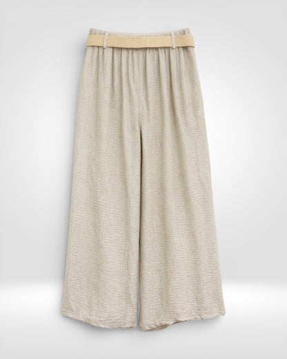 Soft Crinkle Wide-Leg Trousers