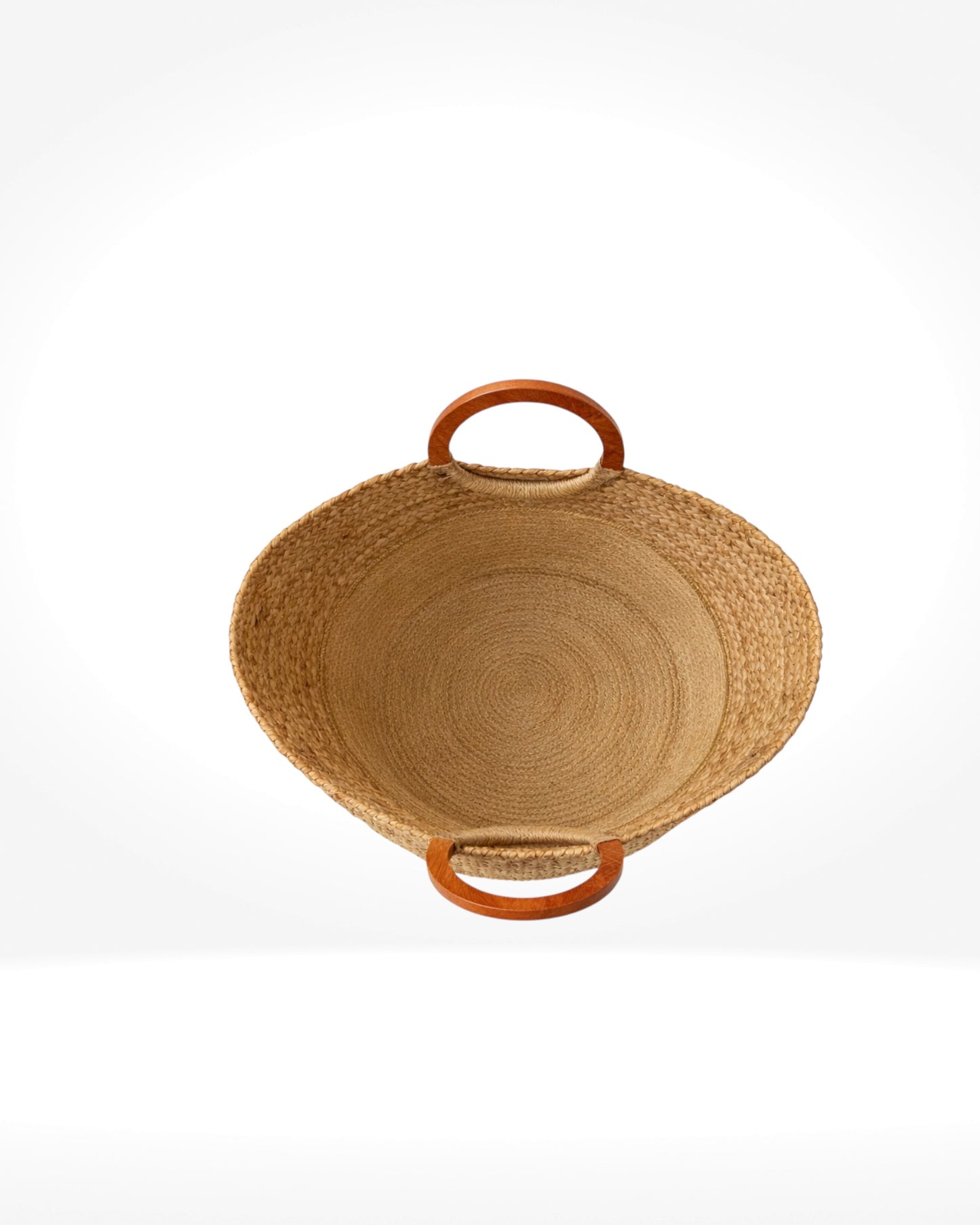 Natural Woven Round Handle Basket Bag