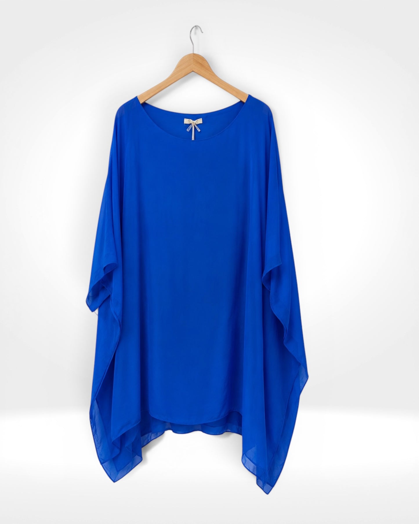 Silk Batwing Overlay Long Top