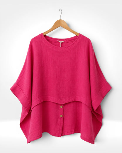 Button Detail Linen Top