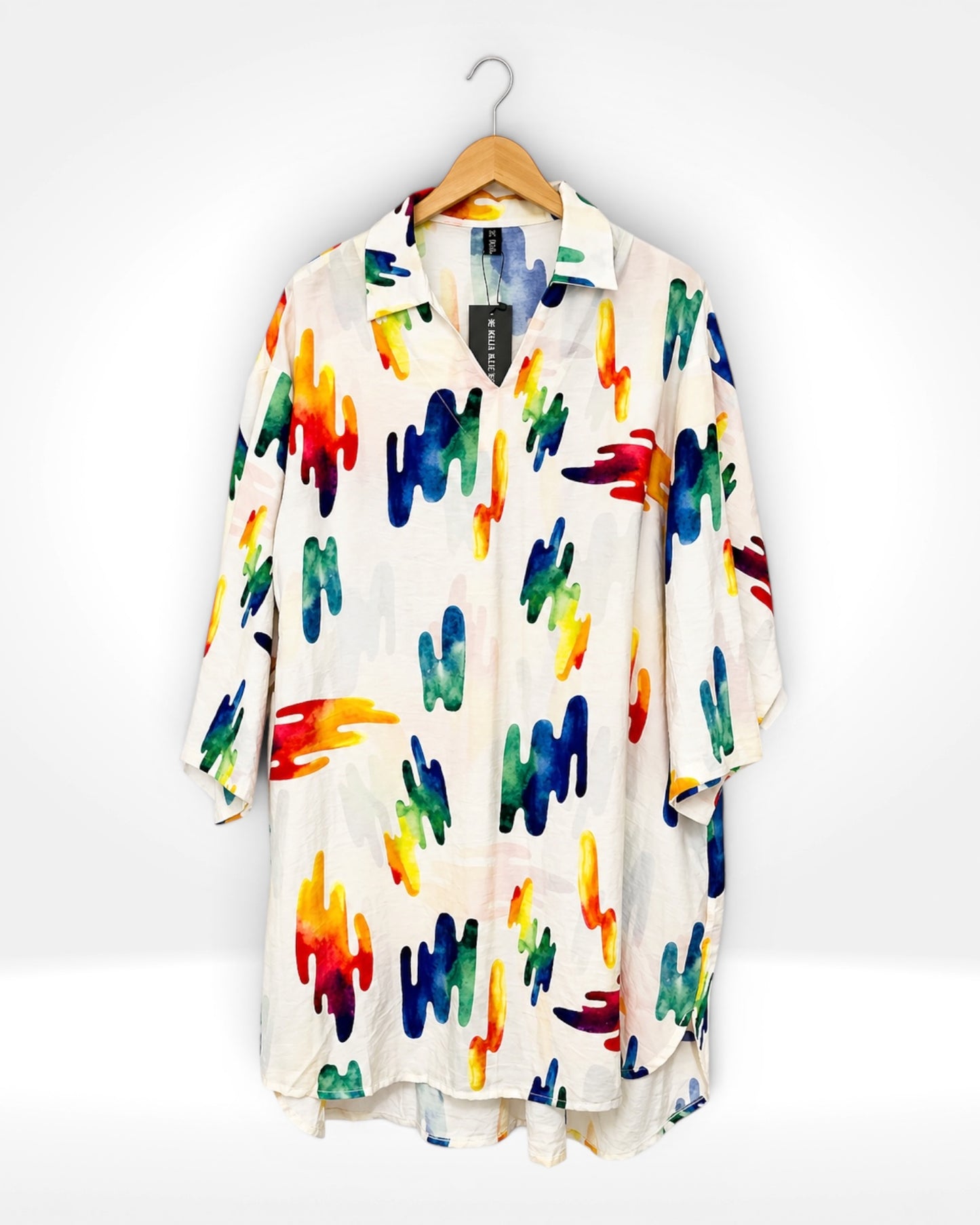 Rainbow Drift Collar Tunic (Bella Blue)