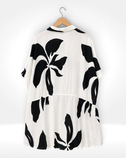 Monochrome Bloom Shirt (Bella Blue)