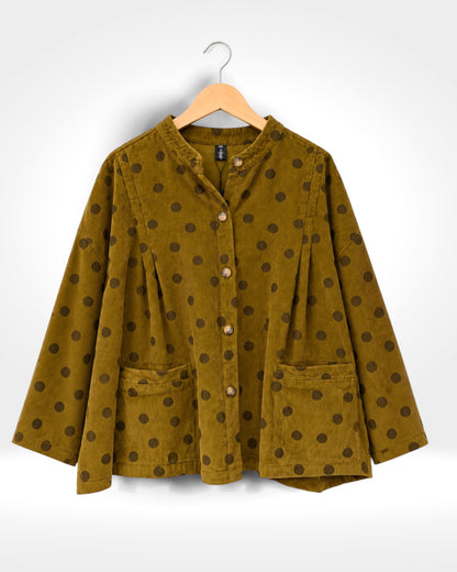 Mustard Dot Corduroy Jacket (Bella Blue)