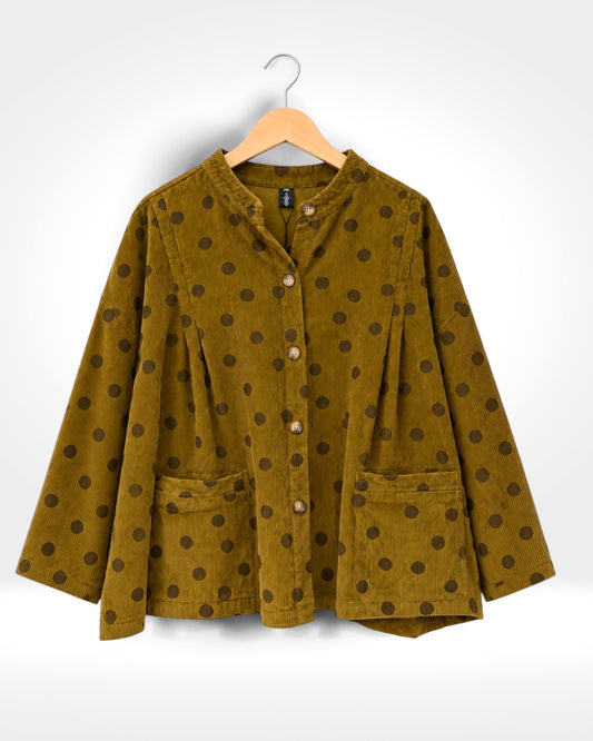 Mustard Dot Corduroy Jacket (Bella Blue)