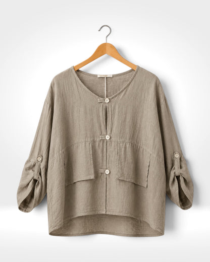 The Verona Linen Relaxed Top