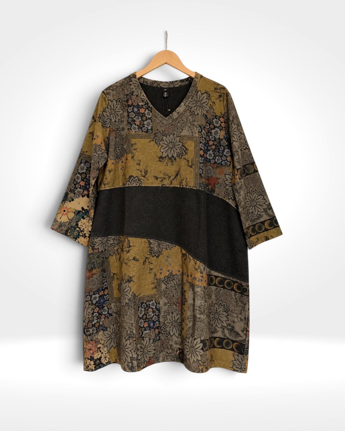 Ochre Tapestry Panel Dress