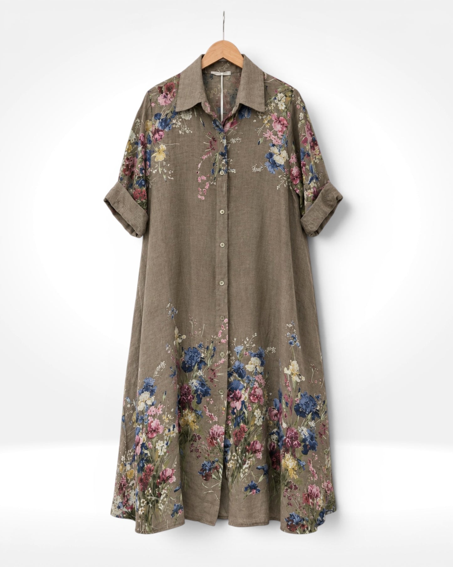 Wildflower Linen Shirt Dress