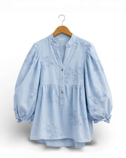 Elara Cotton Embroidered Blouse