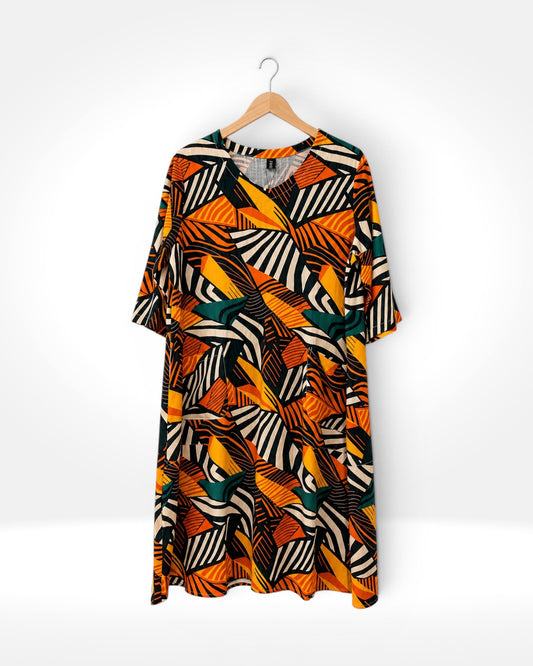Sunset Jungle V-neck Dress (Bella Blue)