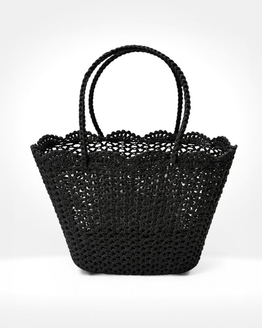Black Woven Summer Tote