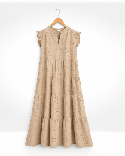 Broderie Anglaise Frill Sleeve Dress
