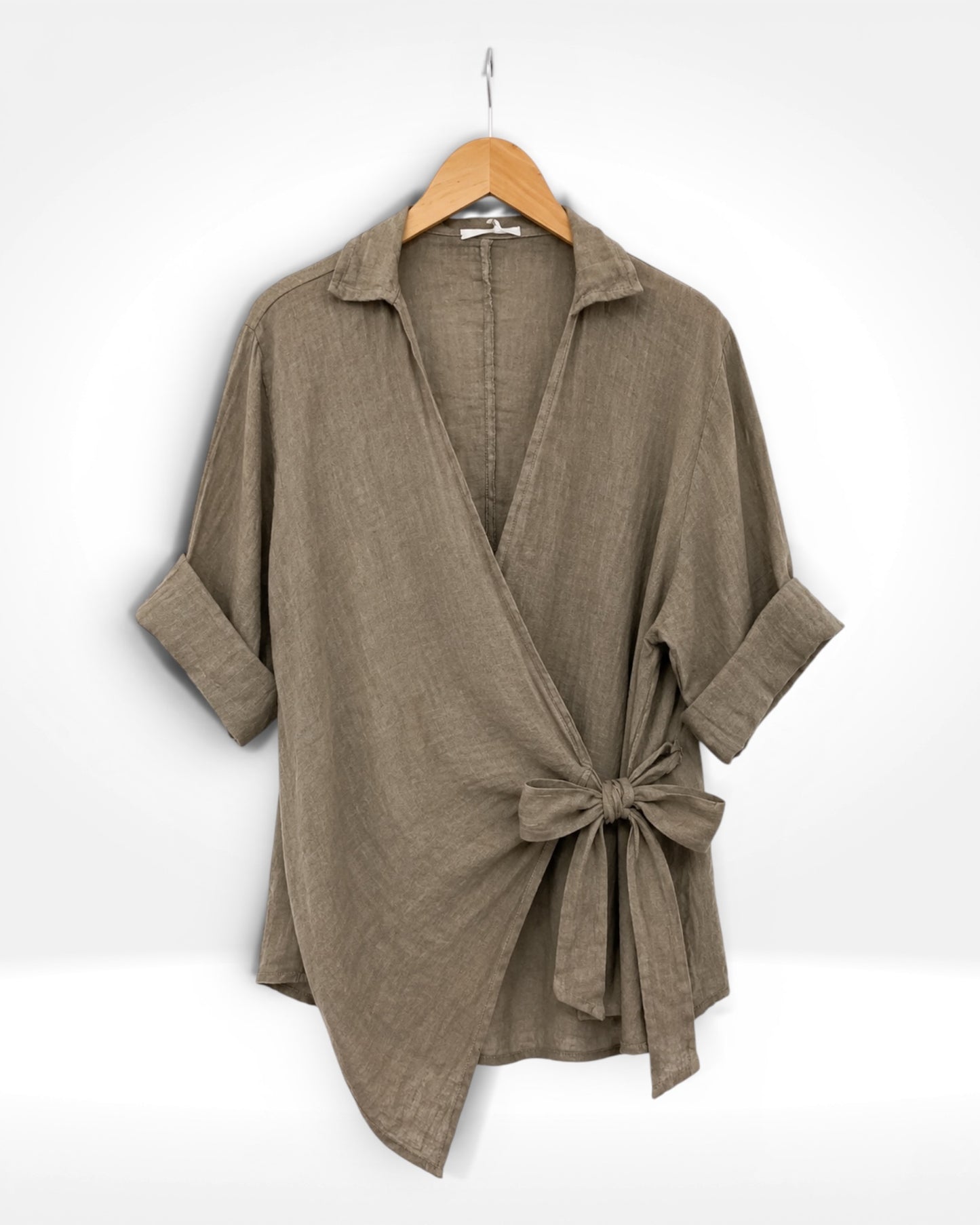 Linen Wrap Top