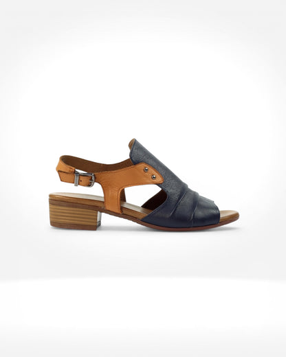 Jaden Navy Leather Sandal