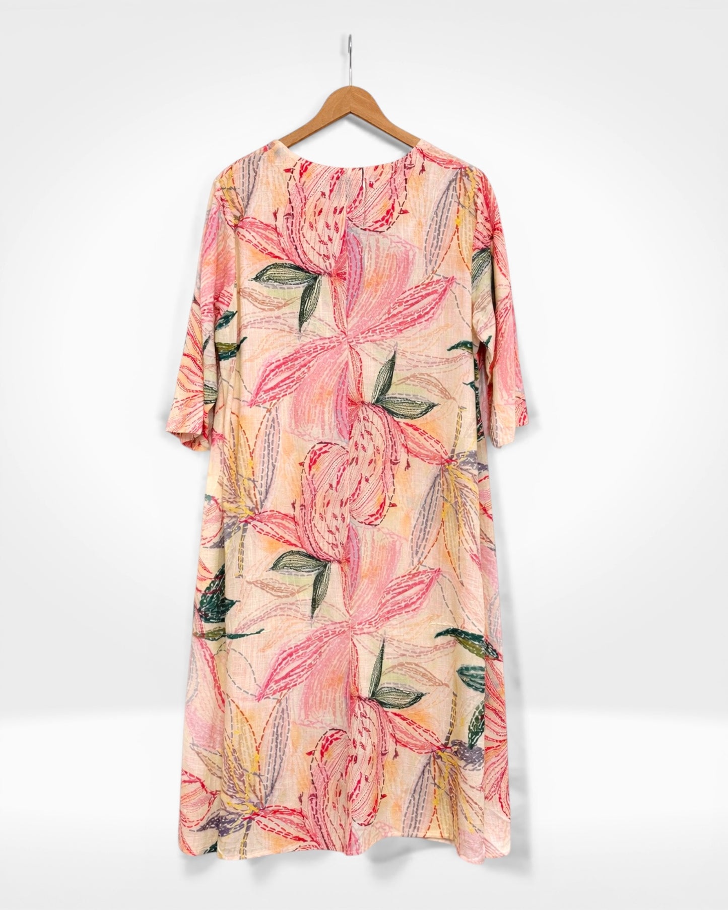 Blush Bloom Printed Midi Dress (Bella Blue)