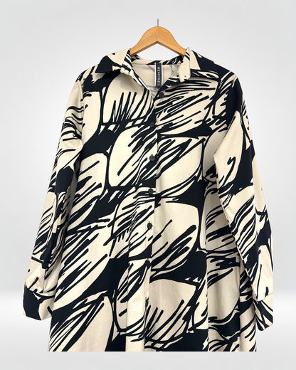 Ink Drift Cotton Shirt Dress (Wendy Kai)