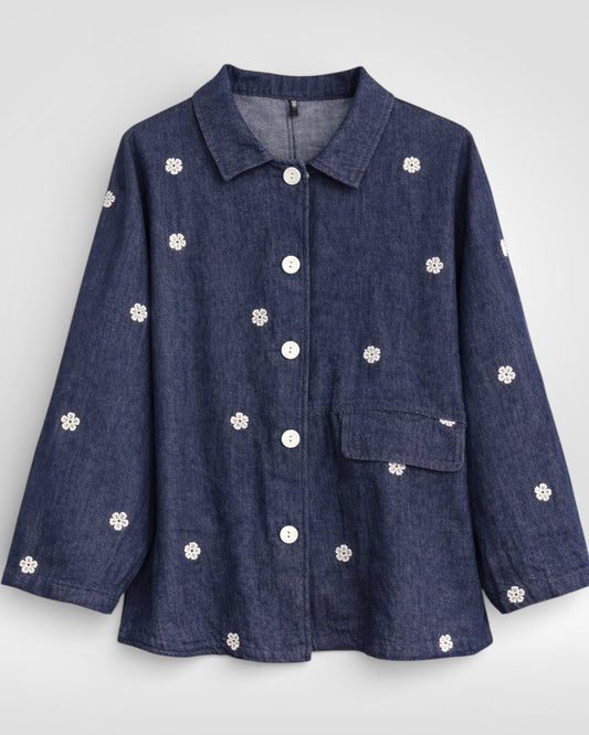 Indigo Daisy Relaxed Jacket (Bella Blue)