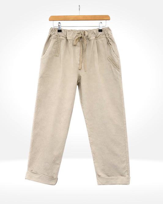 Drawstring Cotton Trousers
