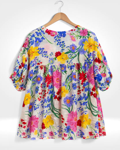Blouse chasuble de jardin Meadow Bloom (Bleu Bella)