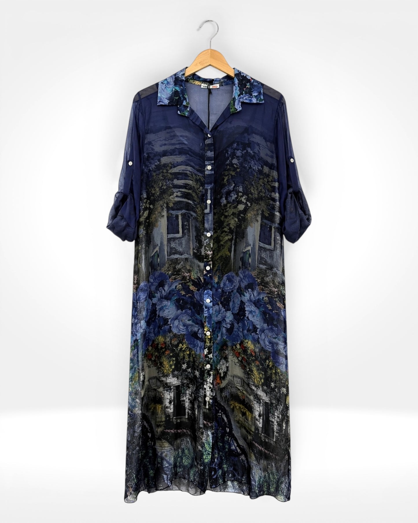 Robe-chemise en soie Garden