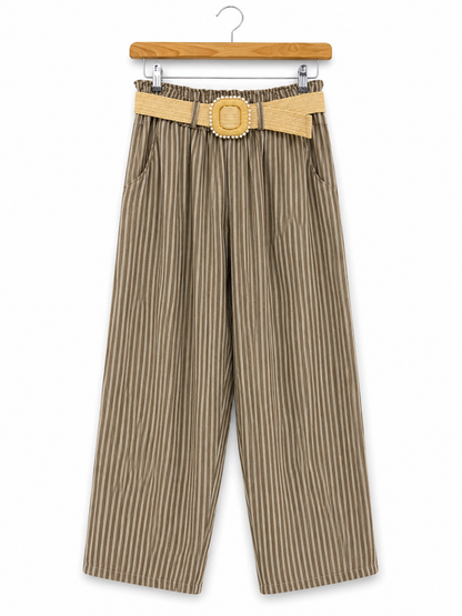 Amalfi Stripe Linen Trousers
