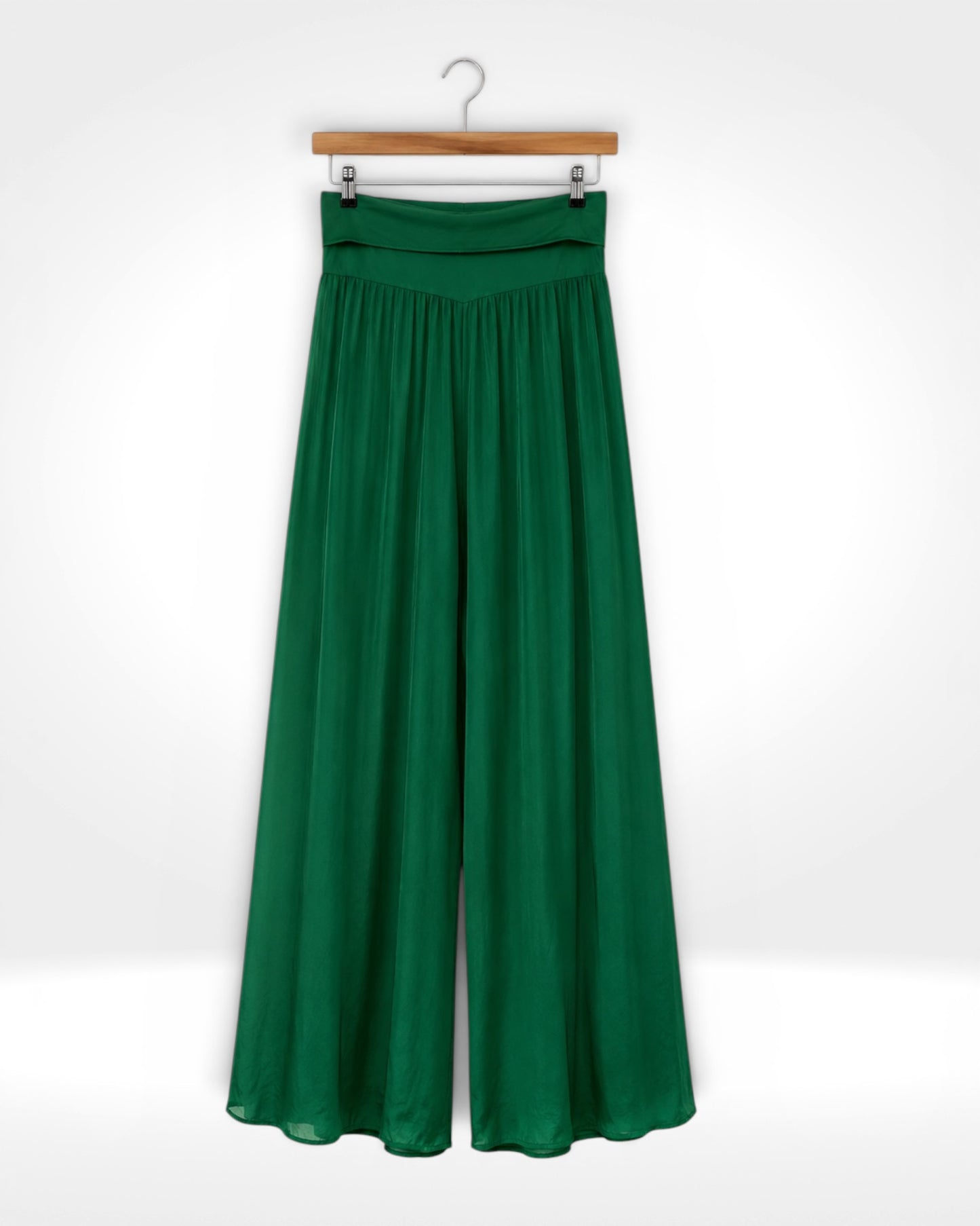 Silk Overlay Palazzo Trousers
