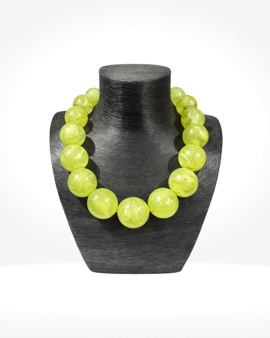 Lime Resin Bead Necklace