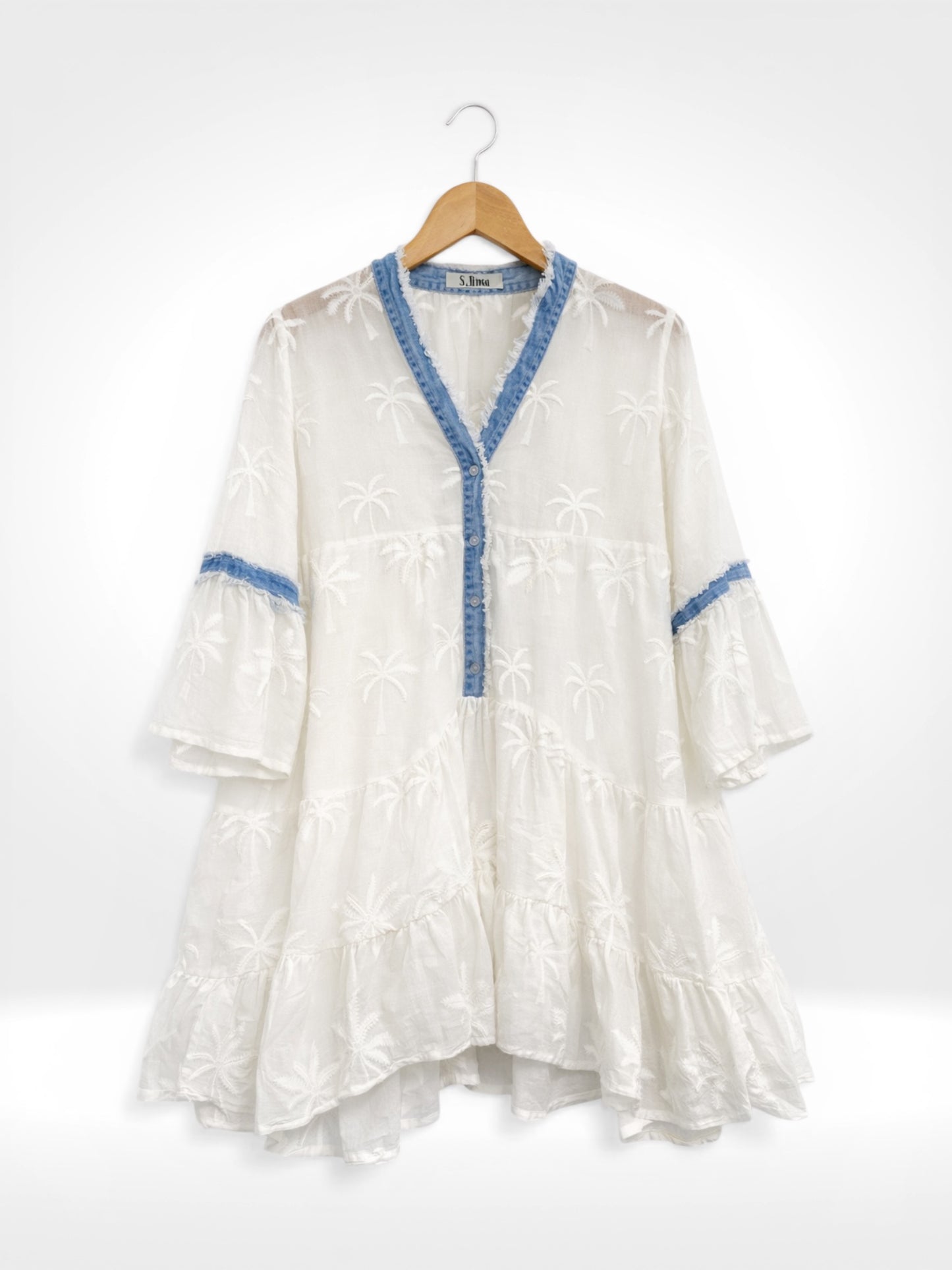 Robe en chambray à liseré Coastal Palm