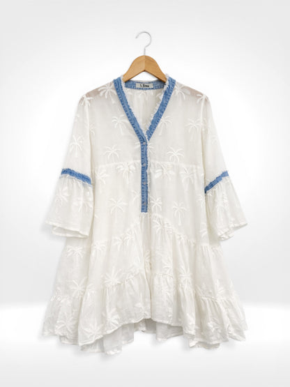Robe en chambray à liseré Coastal Palm