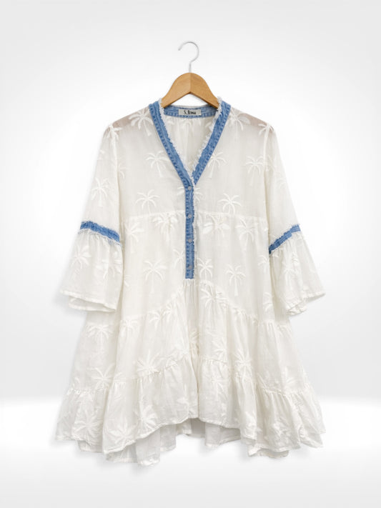 Robe en chambray à liseré Coastal Palm