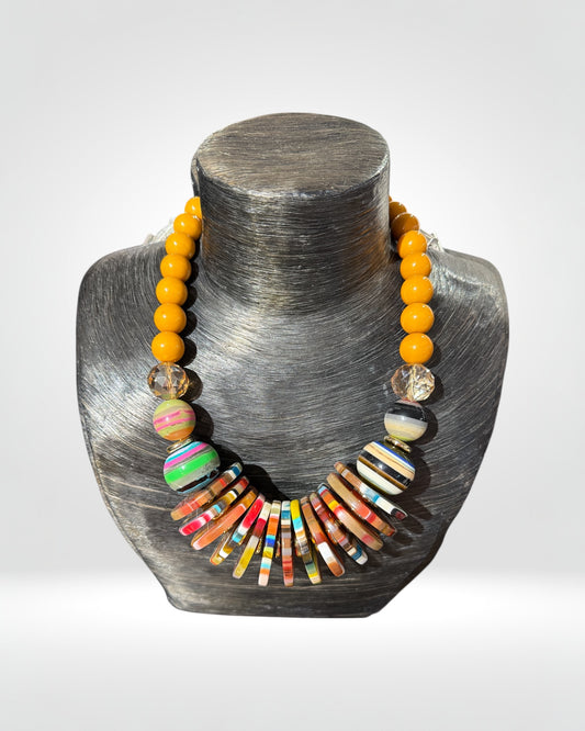 Multicolour Bead Statement Necklace