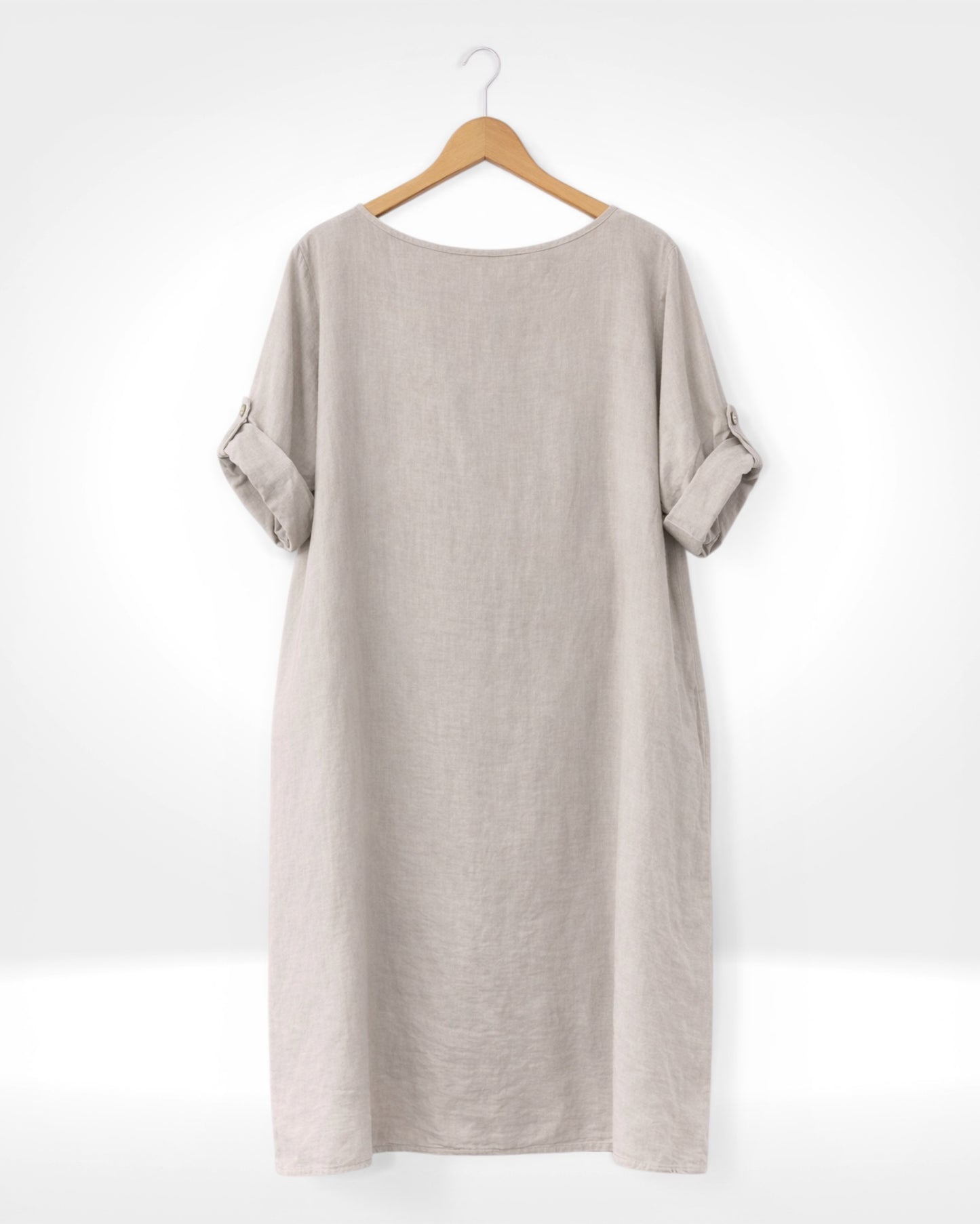 Linen Button Detail Dress