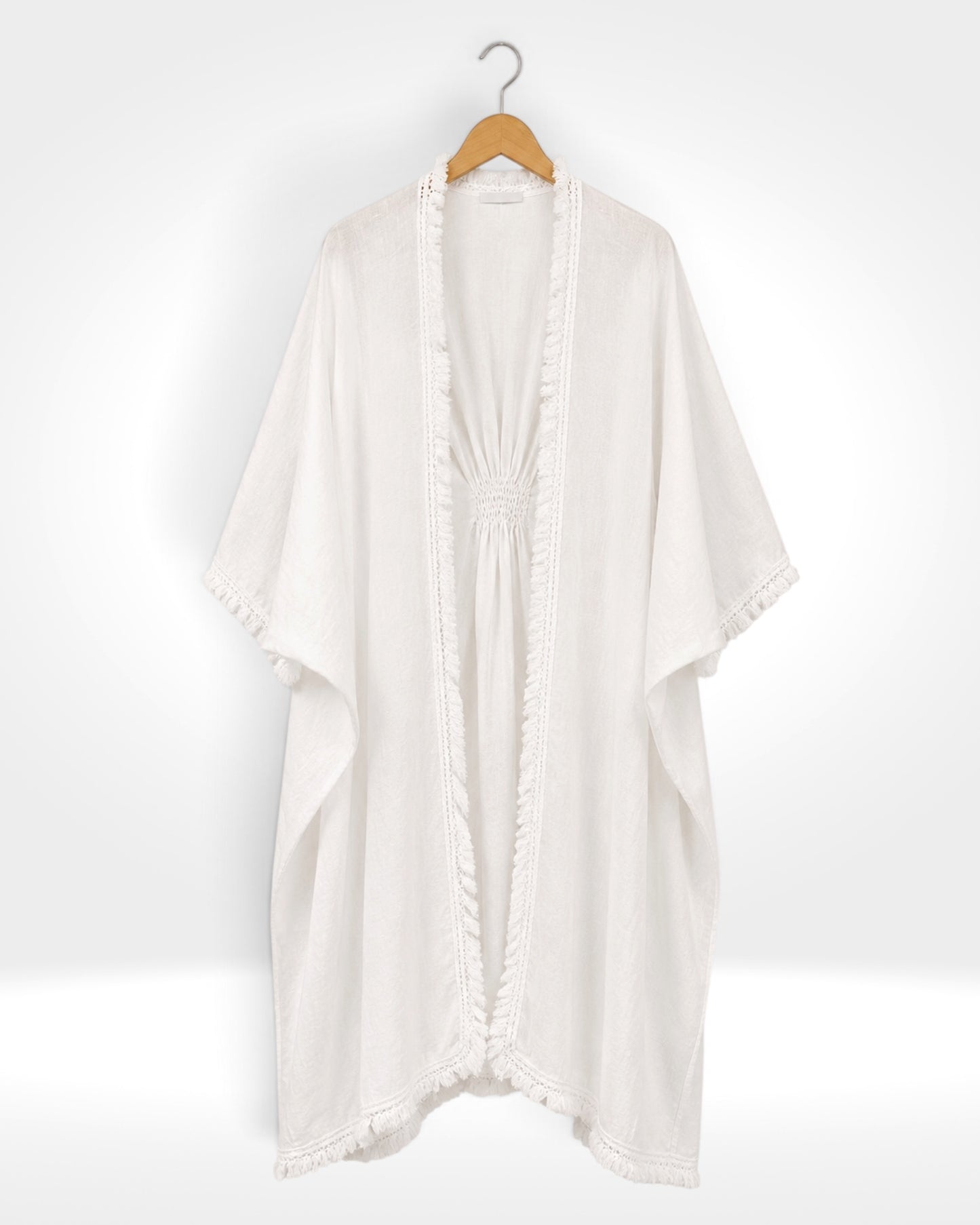 Italian Linen Open-Front Kaftan