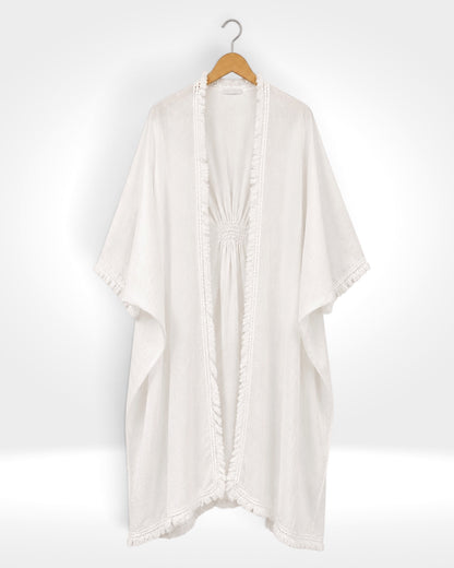 Italian Linen Open-Front Kaftan