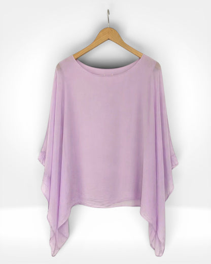Silk Overlay Batwing Top