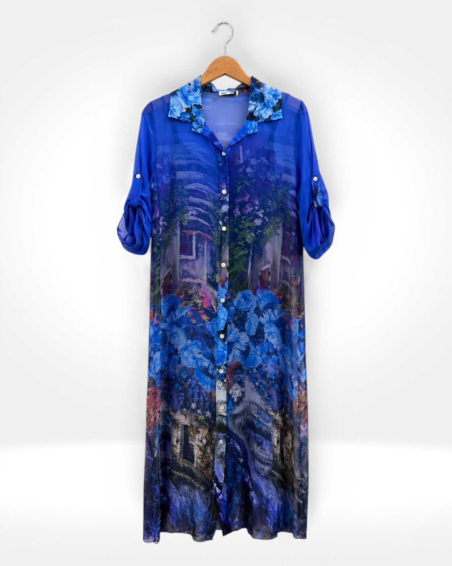 Robe-chemise en soie Garden