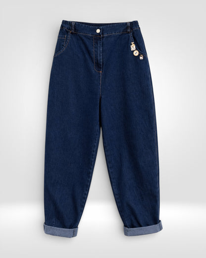 Everyday Barrel-Leg Denim Trousers