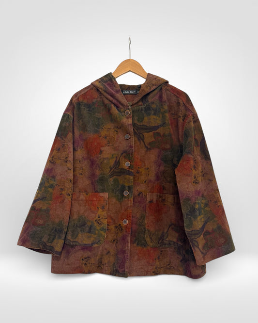 Autumn Garden Corduroy Hooded Jacket ( Bella Blue )