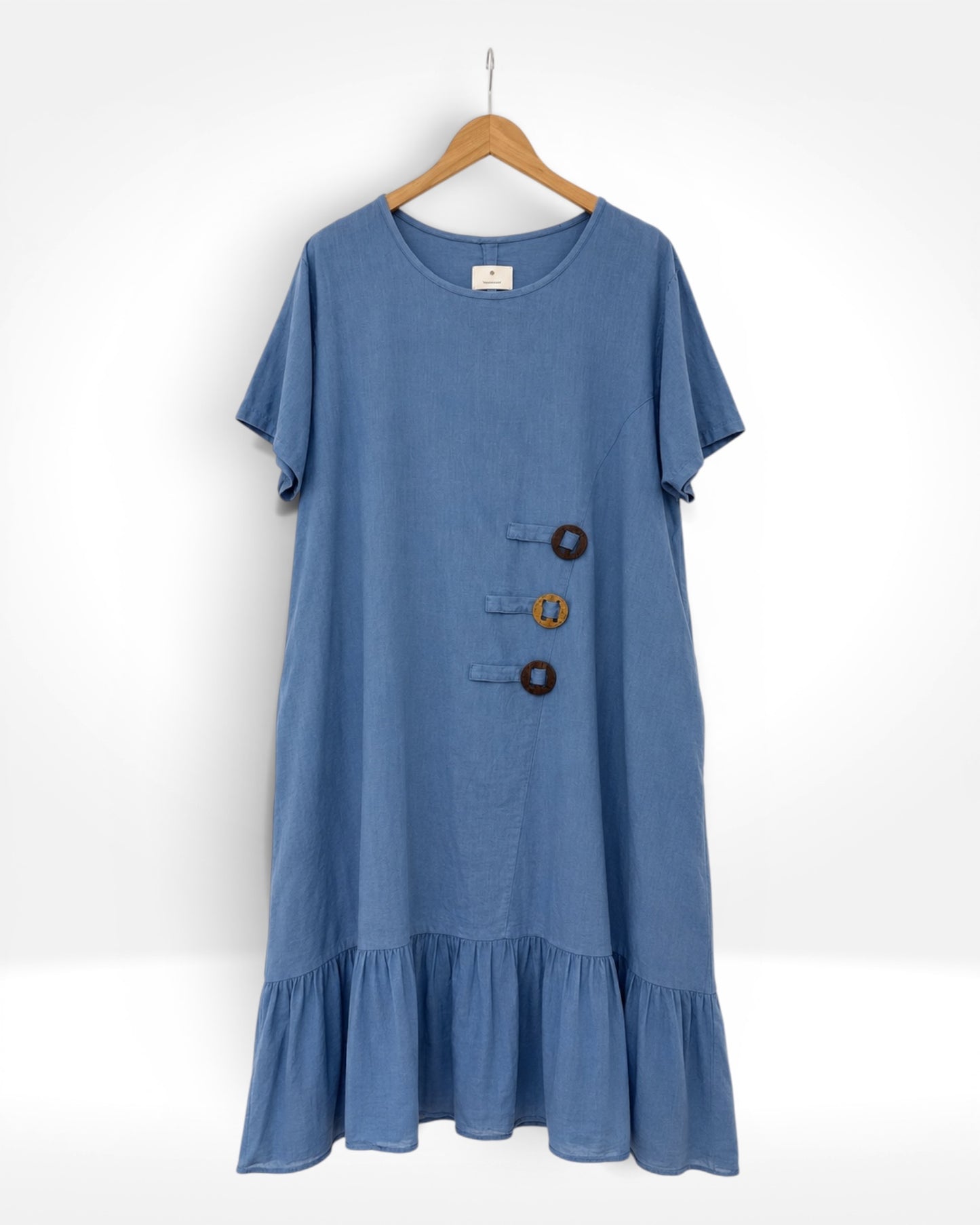 Sienna Button Linen Dress