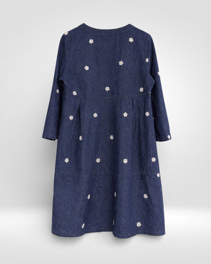 Indigo Daisy Relaxed Dress (Bella Blue)