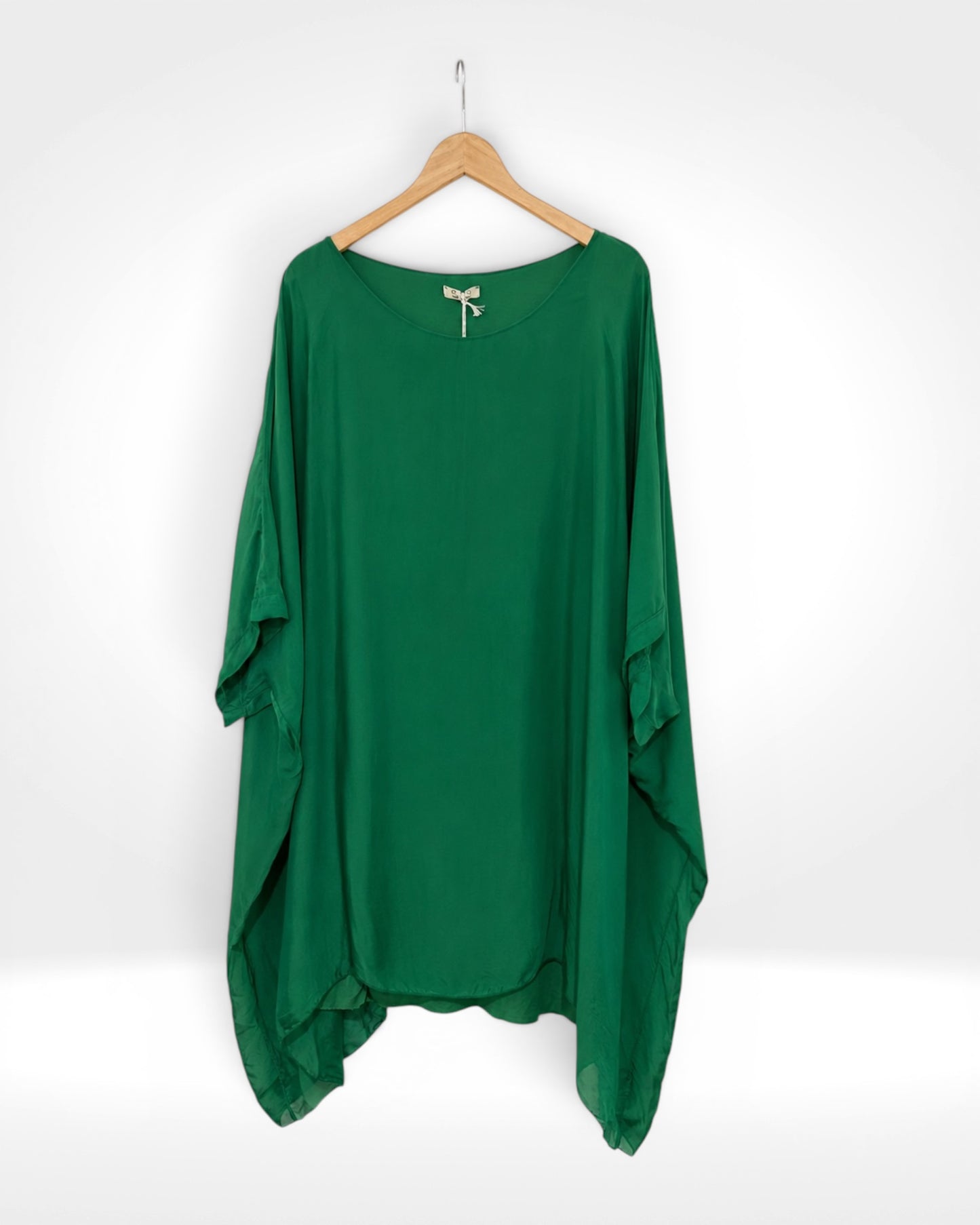 Silk Batwing Overlay Long Top