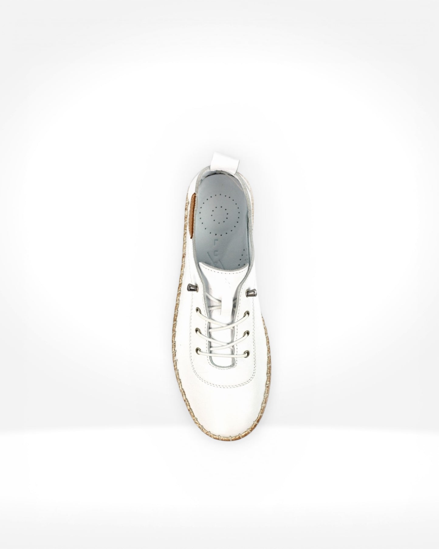 Evie White Leather Plimsoll