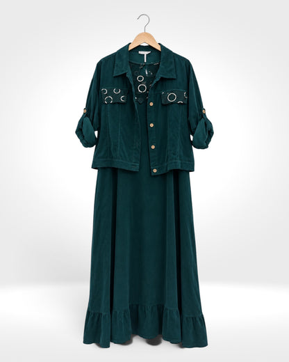 Elowen Layered Maxi Dress & Jacket Set