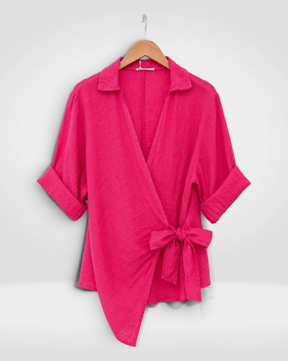 Linen Wrap Top
