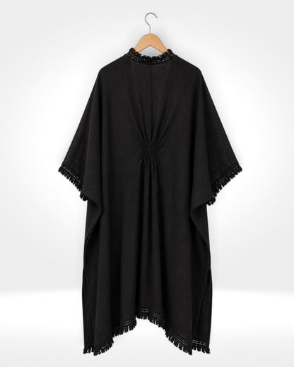 Italian Linen Open-Front Kaftan
