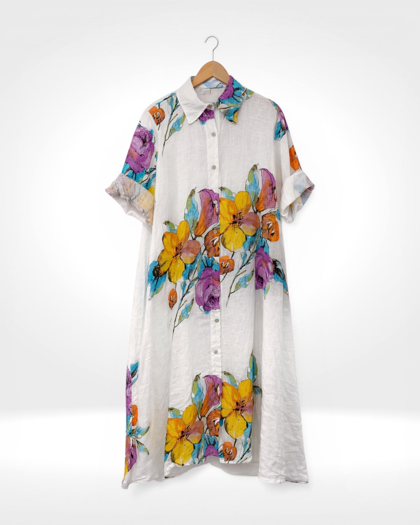 Bloom Linen Shirt Dress