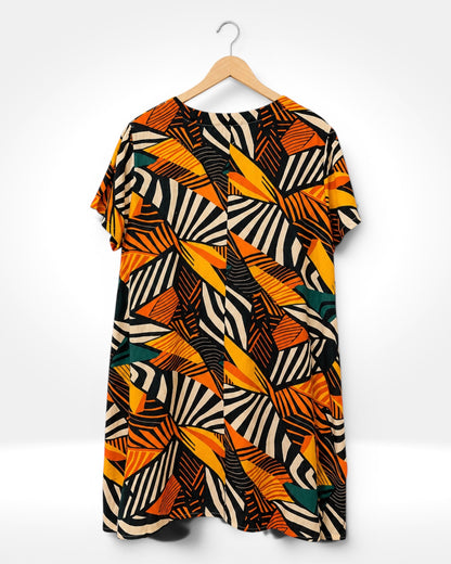 Sunset Jungle Kleid Kurzarm (Bella Blue)